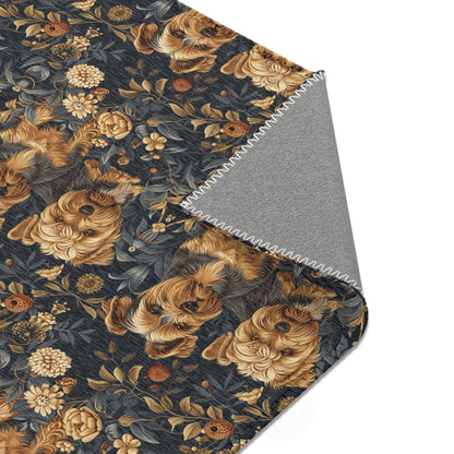 Regal Yorkies: A William Morris-Inspired Tapestry Rug