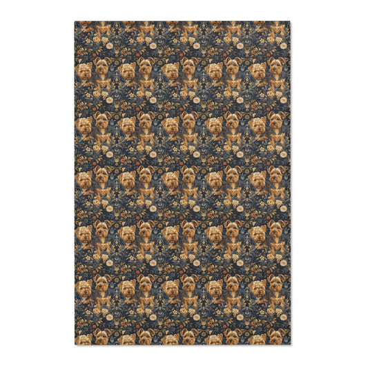 Regal Yorkies: A William Morris-Inspired Tapestry Rug