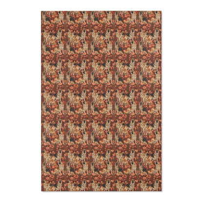 Shepherd's Splendor - German Shepherd William Morris Inspired Area Rug