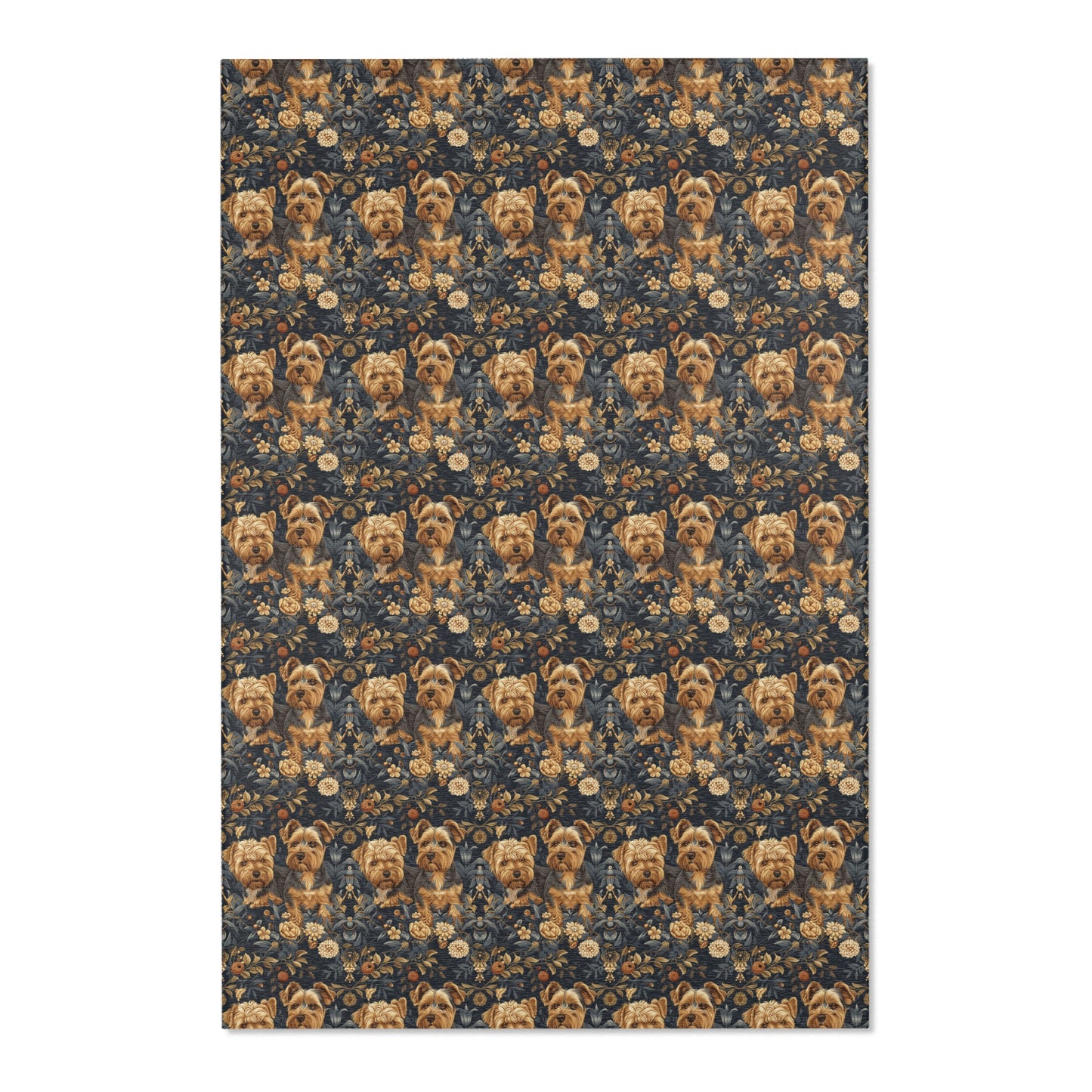 Regal Yorkies: A William Morris-Inspired Tapestry Rug