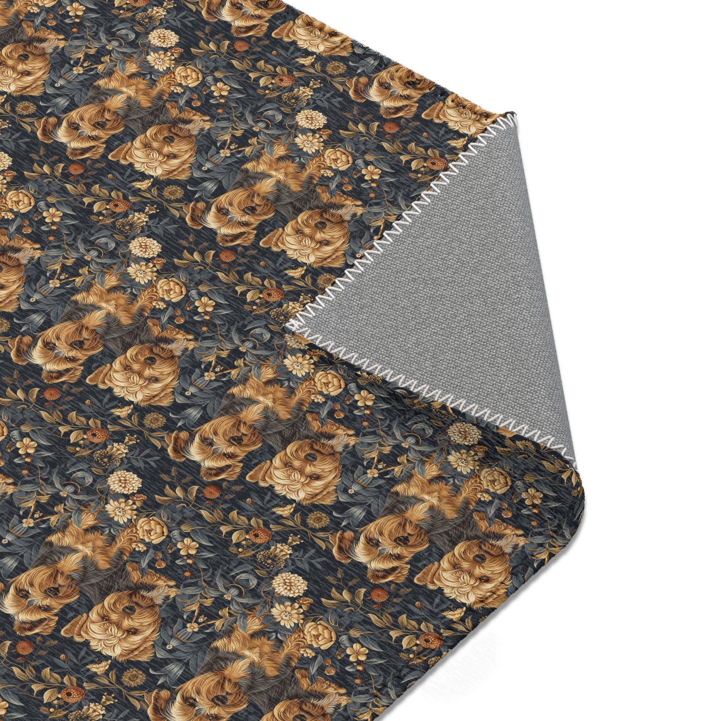 Regal Yorkies: A William Morris-Inspired Tapestry Rug