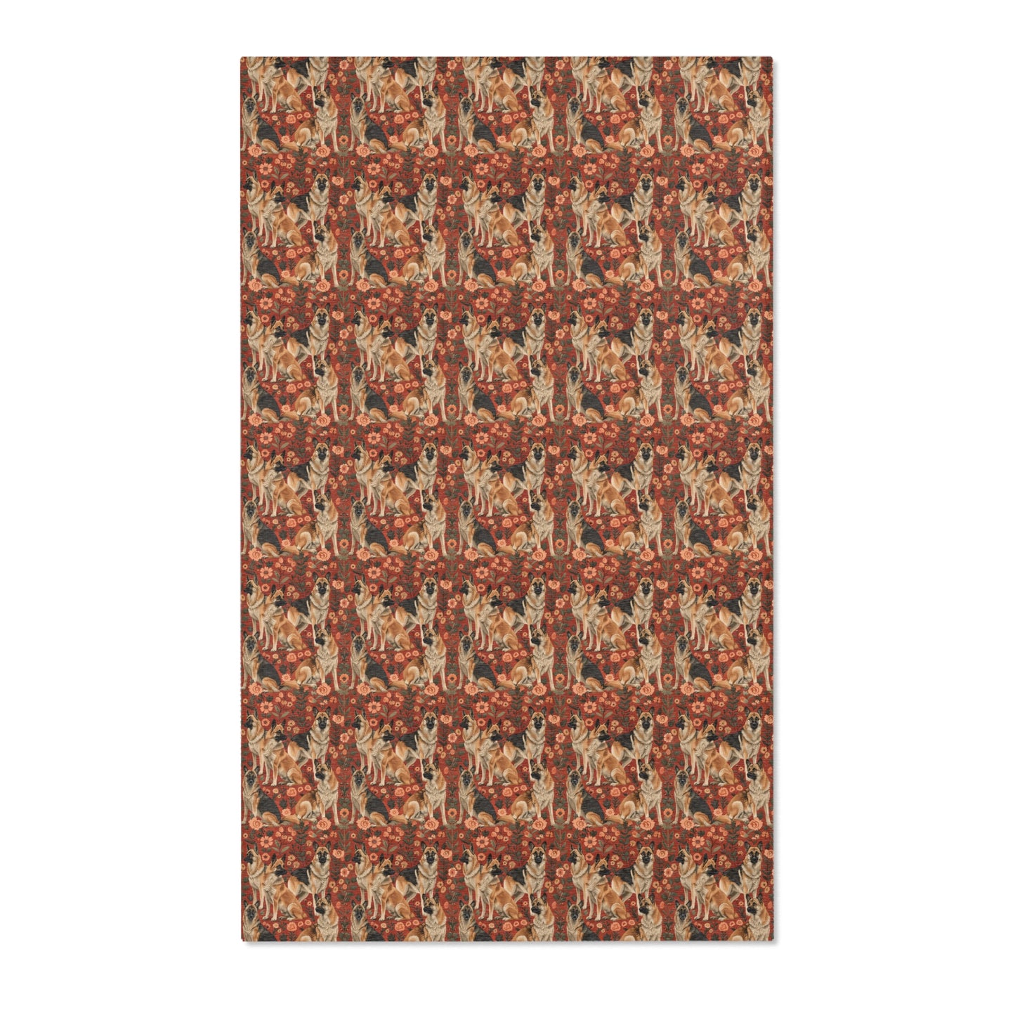 Shepherd's Splendor - German Shepherd William Morris Inspired Area Rug