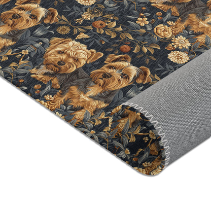 Regal Yorkies: A William Morris-Inspired Tapestry Rug