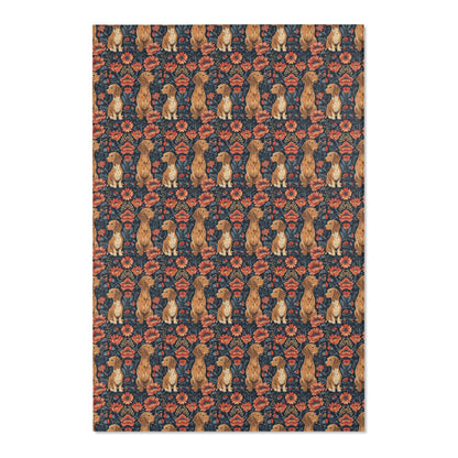 Dachshund Heritage - William Morris Inspired Area Rug