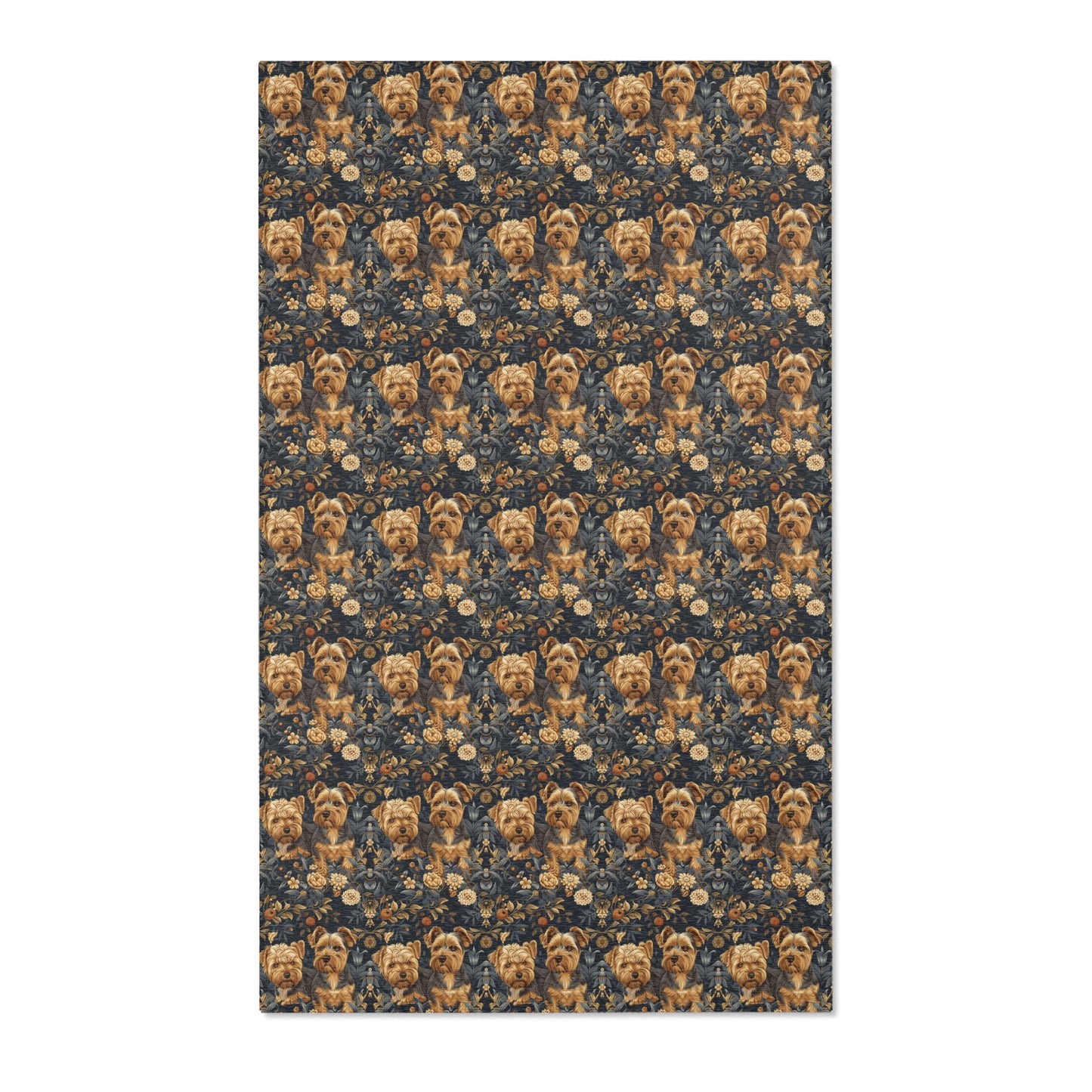 Regal Yorkies: A William Morris-Inspired Tapestry Rug