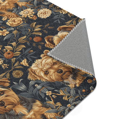 Regal Yorkies: A William Morris-Inspired Tapestry Rug