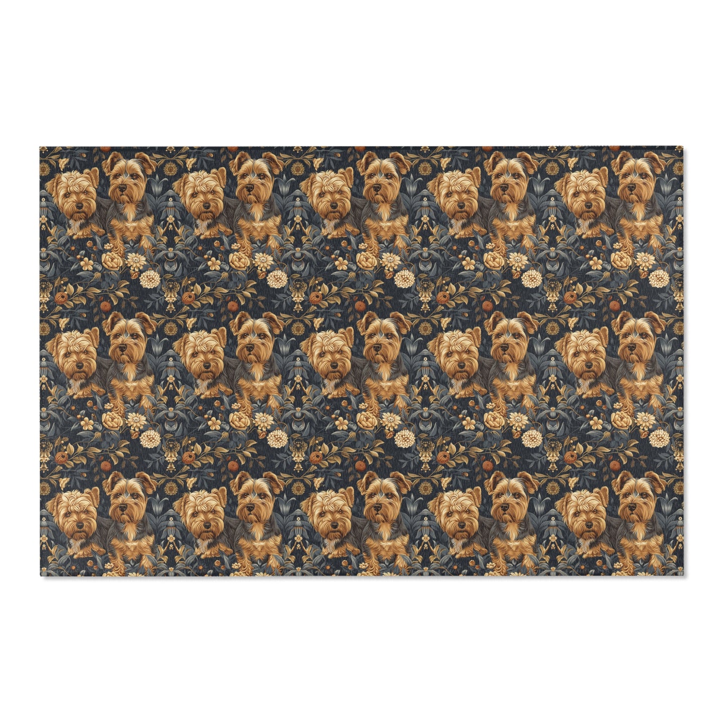 Regal Yorkies: A William Morris-Inspired Tapestry Rug