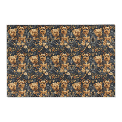 Regal Yorkies: A William Morris-Inspired Tapestry Rug