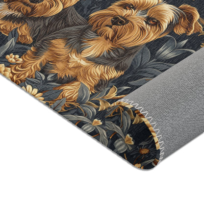 Regal Yorkies: A William Morris-Inspired Tapestry Rug