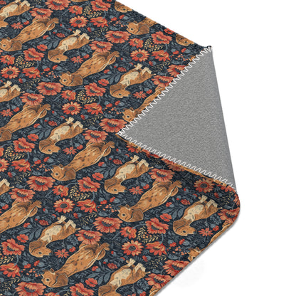 Dachshund Heritage - William Morris Inspired Area Rug