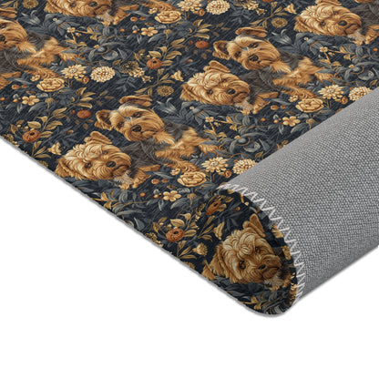 Regal Yorkies: A William Morris-Inspired Tapestry Rug