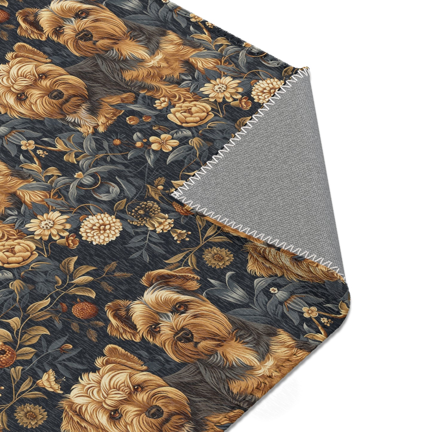 Regal Yorkies: A William Morris-Inspired Tapestry Rug