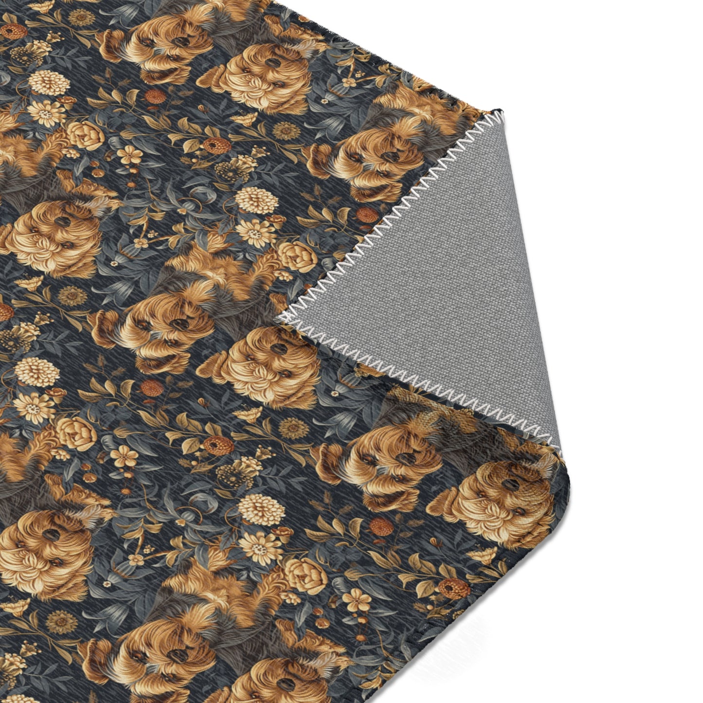 Regal Yorkies: A William Morris-Inspired Tapestry Rug