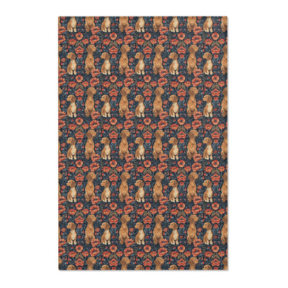 Dachshund Heritage - William Morris Inspired Area Rug