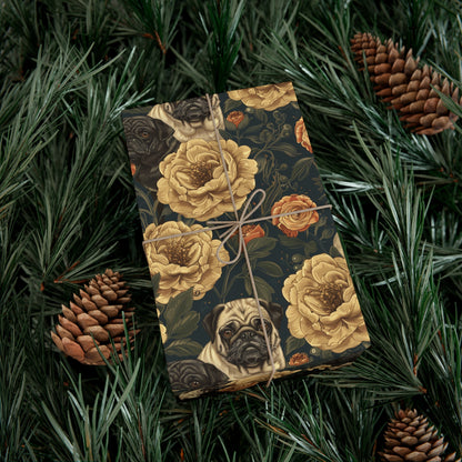 Pugs in Bloom Wrapping Paper