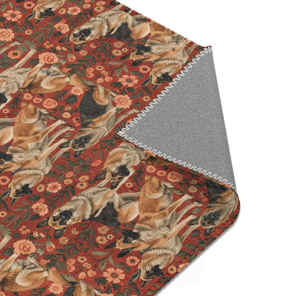 Shepherd's Splendor - German Shepherd William Morris Inspired Area Rug